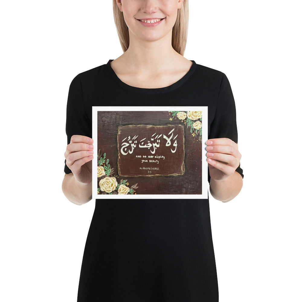 Poster: And do not display your beauty